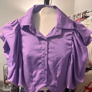 Purple Women's Ruffled Blouse